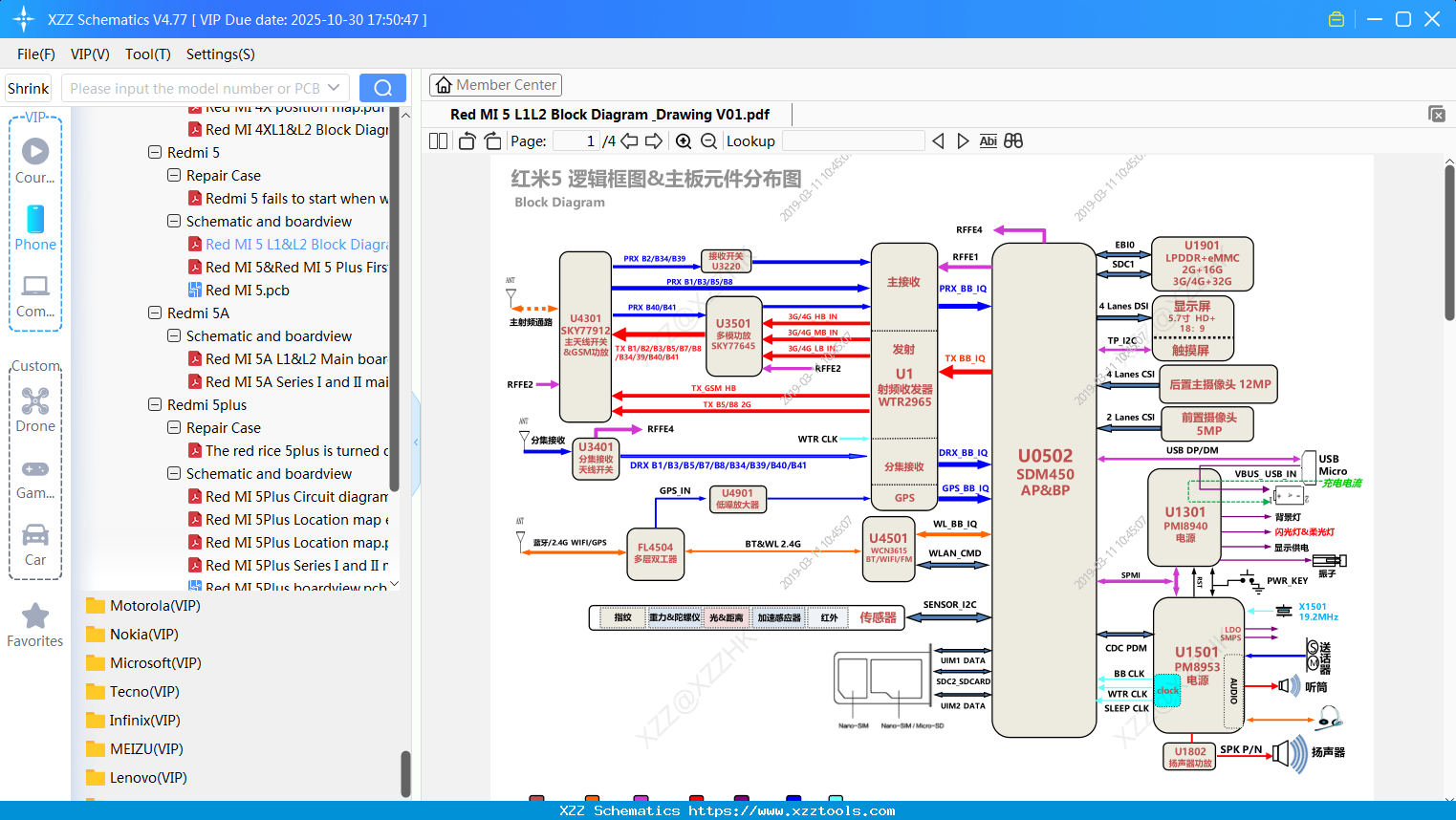 Xiaomi Redmi 5 L1&L2 Block Diagram & Drawing V01